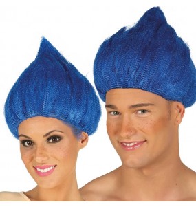 La più divertente Parrucca troll blu per feste in maschera