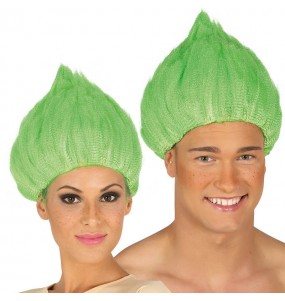 La più divertente Parrucca troll verde per feste in maschera