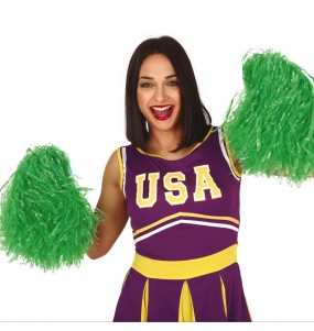 Pom pom verdi per cheerleader per completare il costume