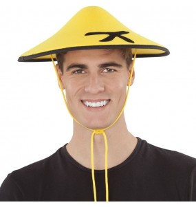 Cappello cinese giallo per completare il costume