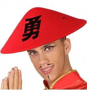 Cappello cinese rosso per completare il costume