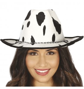 Cappello da cowboy con stampa di mucca per completare il costume