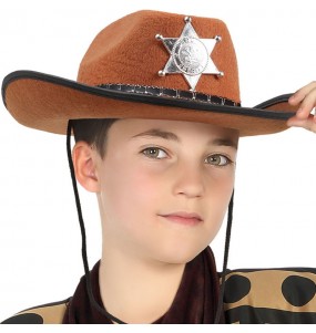 cappello da cowboy marrone per bambini per completare il costume