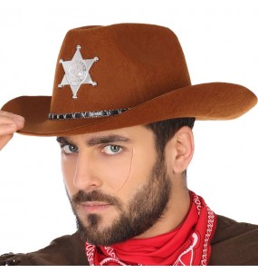 Cappello da cowboy Far West marrone per completare il costume