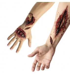 Tatuaggi adesivi ferita aperta per completare il costume di paura