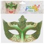 Maschera veneziana verde con brillantini per completare il costume