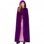 Mantello medievale con cappuccio di colore viola per completare il costume