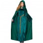 Mantello medievale con cappuccio di colore verde per completare il costume