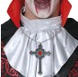 Croce di vampiro con collana di rubini per completare il costume di paura