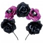 Cerchietto Catrina fiori neri e rosa per completare il costume di paura