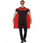 Costume da Mantello rosso da supereroe per adulto
