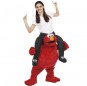 Travestimento adulto Elmo Sesame Street a cavallucio per una serata in maschera 