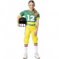 Costume da Giocatora di football americano verde per bambina