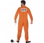 Disfraz de Prisionero con uniforme naranja para hombre espalda
