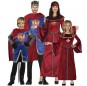 Costumi Re medievali in mantello rosso per gruppi e famiglie