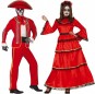 Costumi di coppia Scheletri rossi messicani