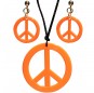 Kit di accessori Hippie arancione neon per completare il costume