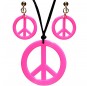 Kit di accessori Hippie rosa neon per completare il costume