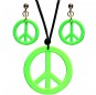 Kit di accessori Hippie verde neon per completare il costume