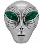 Maschera da alieno in plastica argentata per completare il costume