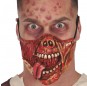 Mezza maschera da scheletro insanguinato in lattice per completare il costume di paura