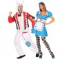 Travestimenti coppia Alice Wonderland e Coniglio bianco divertenti per travestirti con il tuo partner