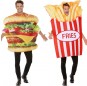 L\'originale e divertente coppia di Hamburger e Patate Fritte per travestirsi con il proprio compagno