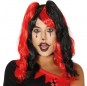 La più divertente Parrucca Arlecchino Rosso e Nero per feste in maschera