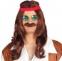 La più divertente Parrucca hippy con i baffi per feste in maschera