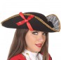 Cappello da pirata nero con fiocco per completare il costume