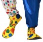 Scarpe grandi da clown con pois multicolori per completare il costume