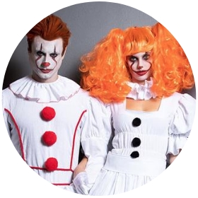 Scegli la paura con i nostri sinistri costumi di clown assassino per Halloween. Fai in modo che tutti temano i clown!