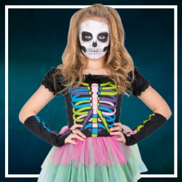 Costumi scheletri per bambina