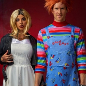 Costumi Chucky e Tiffany per uomo, donna e bambino la notte di Halloween